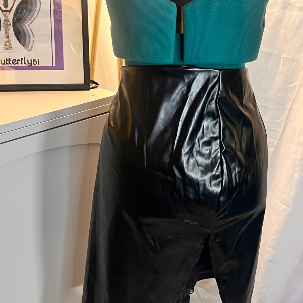 Black faux Leather Skirt